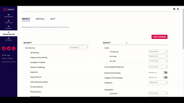 Brand & Category Controls